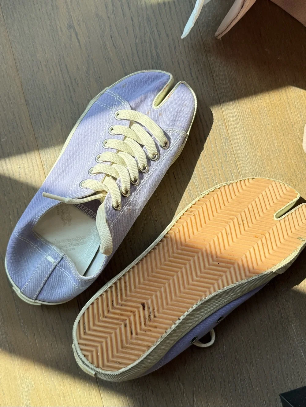 Maison Margiela Lavender Canvas Tabi Purple Sneakers
